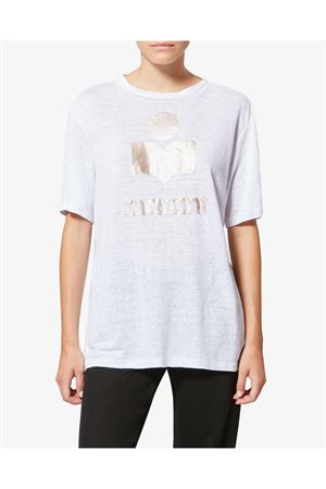 T-Shirt Con Logo Zewel In Lino A Tinta Unita MARANT ÉTOILE | TS0001FBA1N10EWHLG
